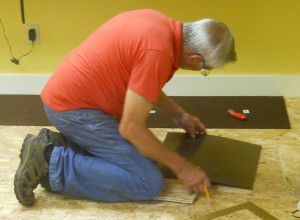 Laying the carpet tile