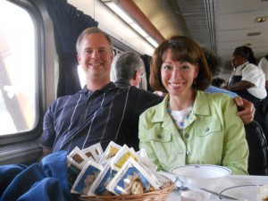 On the Amtrak, Kim and me
